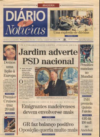 Edição do dia 1 Julho 1998 da pubicação Diário de Notícias