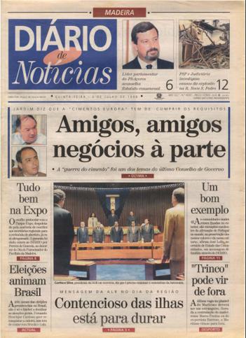 Edição do dia 2 Julho 1998 da pubicação Diário de Notícias