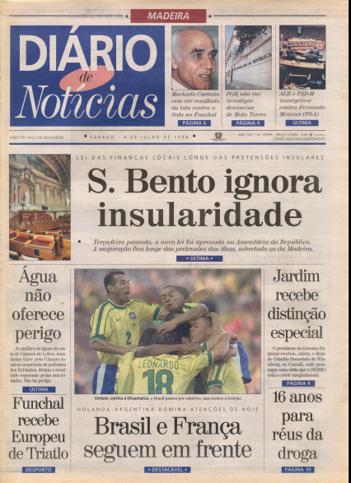 Edição do dia 4 Julho 1998 da pubicação Diário de Notícias