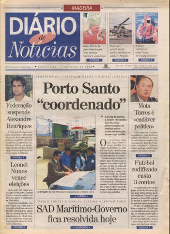 Edição do dia 7 Julho 1998 da pubicação Diário de Notícias