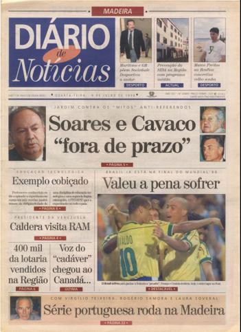 Edição do dia 8 Julho 1998 da pubicação Diário de Notícias