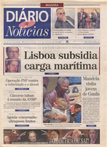 Edição do dia 17 Julho 1998 da pubicação Diário de Notícias