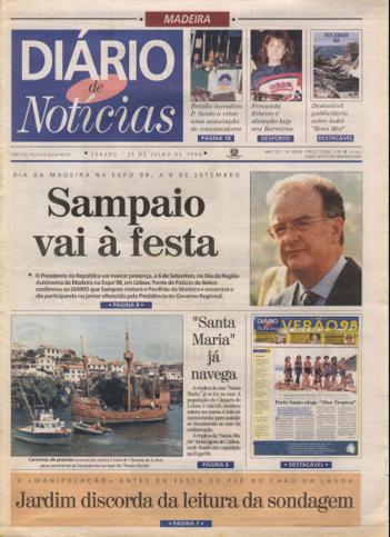 Edição do dia 25 Julho 1998 da pubicação Diário de Notícias