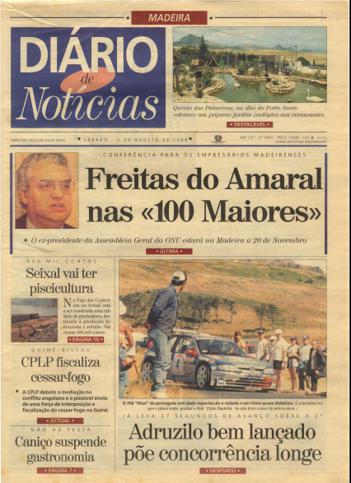 Edição do dia 1 Agosto 1998 da pubicação Diário de Notícias