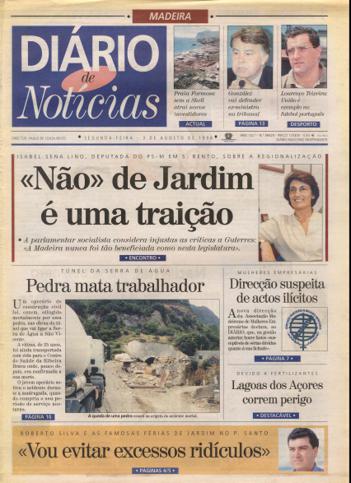 Edição do dia 3 Agosto 1998 da pubicação Diário de Notícias