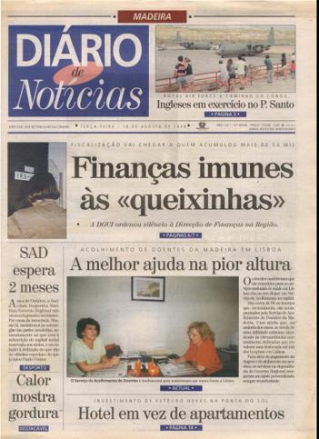 Edição do dia 18 Agosto 1998 da pubicação Diário de Notícias