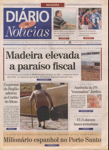 Edição do dia 21 Agosto 1998 da pubicação Diário de Notícias