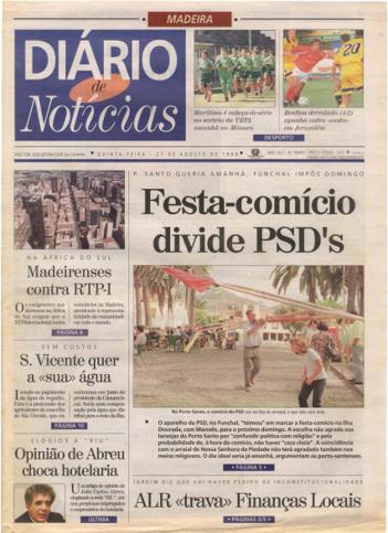 Edição do dia 27 Agosto 1998 da pubicação Diário de Notícias