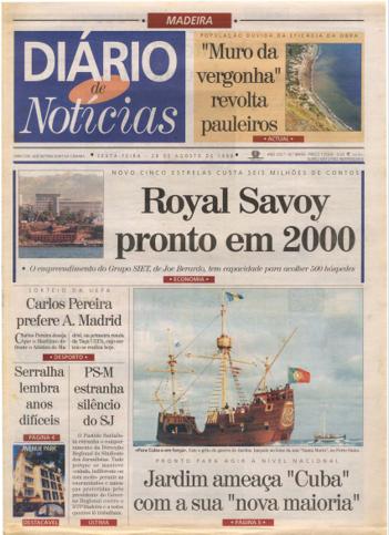 Edição do dia 28 Agosto 1998 da pubicação Diário de Notícias