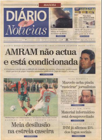 Edição do dia 31 Agosto 1998 da pubicação Diário de Notícias