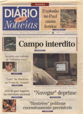 Edição do dia 1 Setembro 1998 da pubicação Diário de Notícias