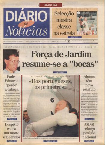 Edição do dia 7 Setembro 1998 da pubicação Diário de Notícias