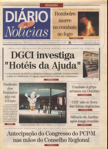 Edição do dia 9 Setembro 1998 da pubicação Diário de Notícias