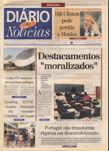 Edição do dia 12 Setembro 1998 da pubicação Diário de Notícias