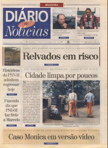 Edição do dia 19 Setembro 1998 da pubicação Diário de Notícias