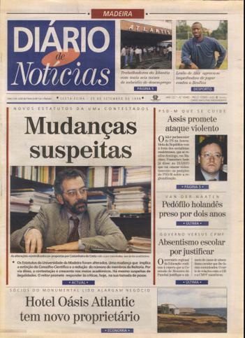 Edição do dia 25 Setembro 1998 da pubicação Diário de Notícias