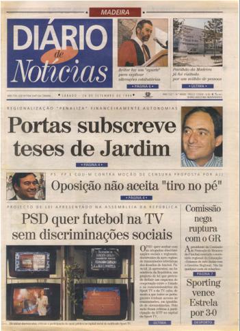 Edição do dia 26 Setembro 1998 da pubicação Diário de Notícias