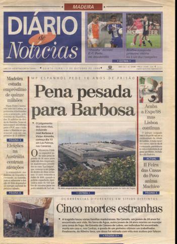 Edição do dia 1 Outubro 1998 da pubicação Diário de Notícias