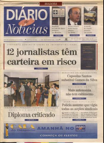 Edição do dia 2 Outubro 1998 da pubicação Diário de Notícias