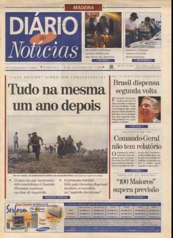 Edição do dia 4 Outubro 1998 da pubicação Diário de Notícias