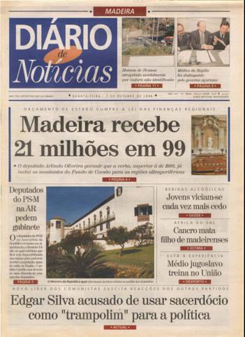 Edição do dia 7 Outubro 1998 da pubicação Diário de Notícias