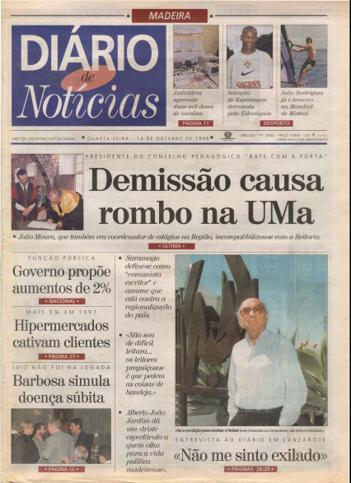 Edição do dia 14 Outubro 1998 da pubicação Diário de Notícias