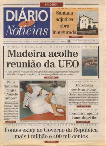 Edição do dia 20 Outubro 1998 da pubicação Diário de Notícias