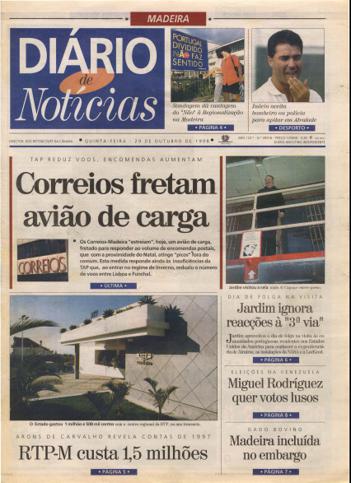 Edição do dia 29 Outubro 1998 da pubicação Diário de Notícias