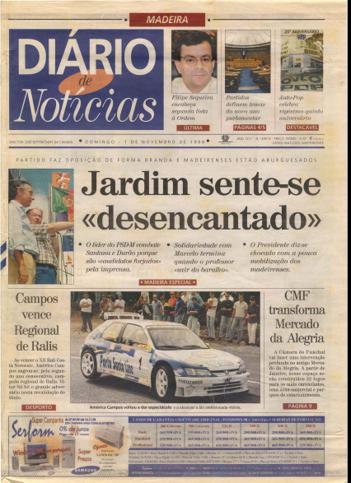 Edição do dia 1 Novembro 1998 da pubicação Diário de Notícias