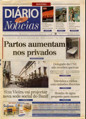 Edição do dia 8 Novembro 1998 da pubicação Diário de Notícias