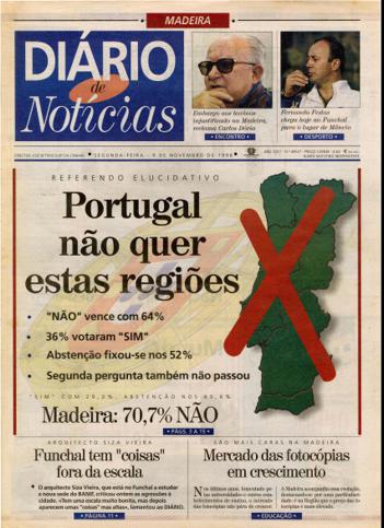 Edição do dia 9 Novembro 1998 da pubicação Diário de Notícias