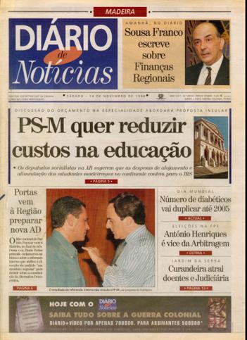 Edição do dia 14 Novembro 1998 da pubicação Diário de Notícias