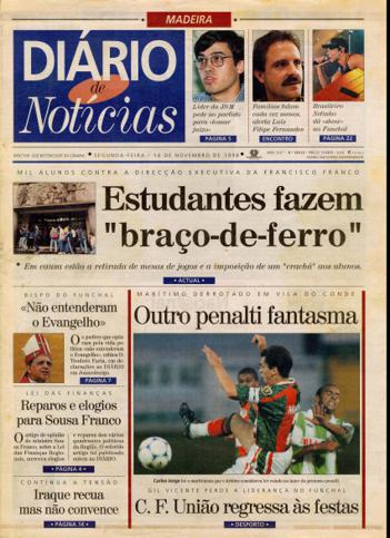 Edição do dia 16 Novembro 1998 da pubicação Diário de Notícias