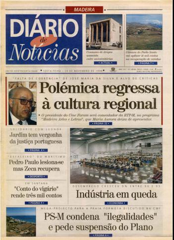 Edição do dia 20 Novembro 1998 da pubicação Diário de Notícias