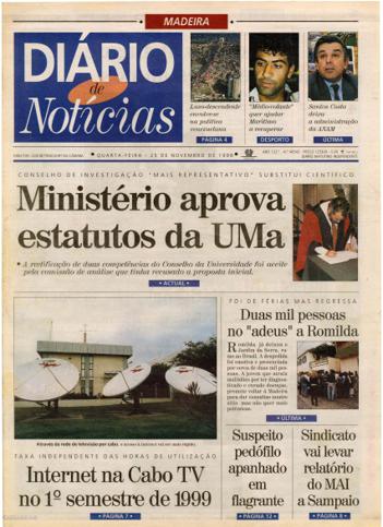 Edição do dia 25 Novembro 1998 da pubicação Diário de Notícias