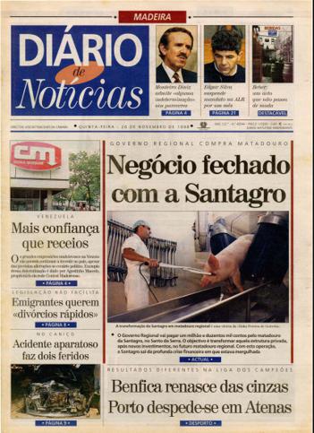 Edição do dia 26 Novembro 1998 da pubicação Diário de Notícias