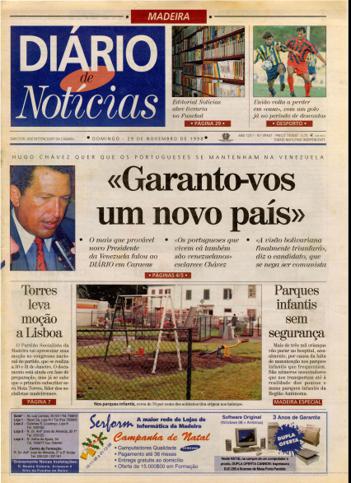 Edição do dia 29 Novembro 1998 da pubicação Diário de Notícias