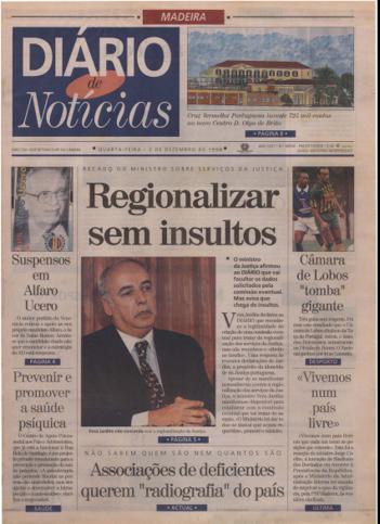 Edição do dia 2 Dezembro 1998 da pubicação Diário de Notícias