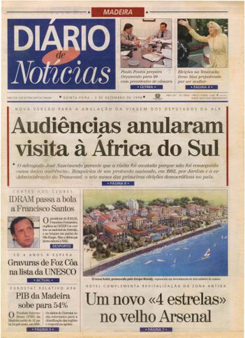 Edição do dia 3 Dezembro 1998 da pubicação Diário de Notícias