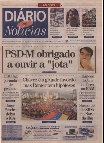 Edição do dia 6 Dezembro 1998 da pubicação Diário de Notícias