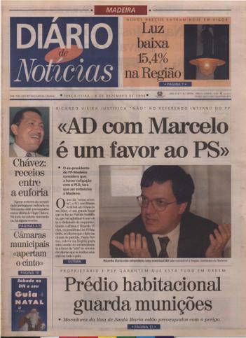 Edição do dia 8 Dezembro 1998 da pubicação Diário de Notícias