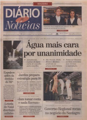 Edição do dia 22 Dezembro 1998 da pubicação Diário de Notícias