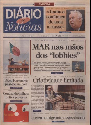 Edição do dia 28 Dezembro 1998 da pubicação Diário de Notícias