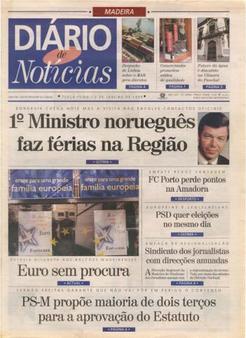 Edição do dia 5 Janeiro 1999 da pubicação Diário de Notícias