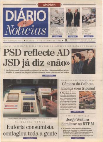 Edição do dia 9 Janeiro 1999 da pubicação Diário de Notícias