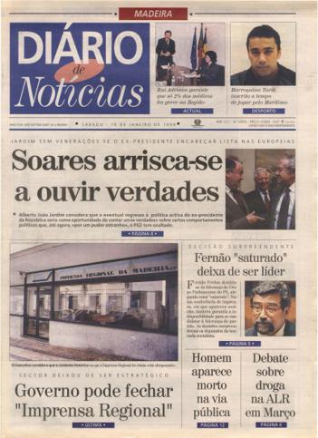 Edição do dia 16 Janeiro 1999 da pubicação Diário de Notícias