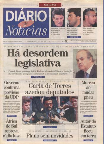 Edição do dia 21 Janeiro 1999 da pubicação Diário de Notícias