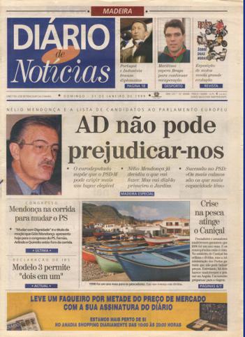 Edição do dia 31 Janeiro 1999 da pubicação Diário de Notícias