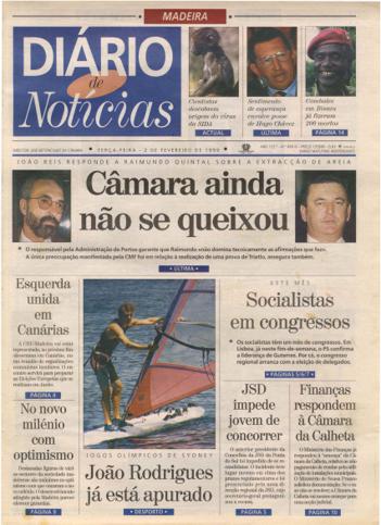 Edição do dia 2 Fevereiro 1999 da pubicação Diário de Notícias