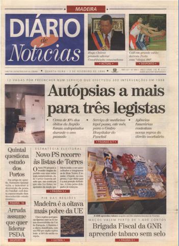 Edição do dia 3 Fevereiro 1999 da pubicação Diário de Notícias